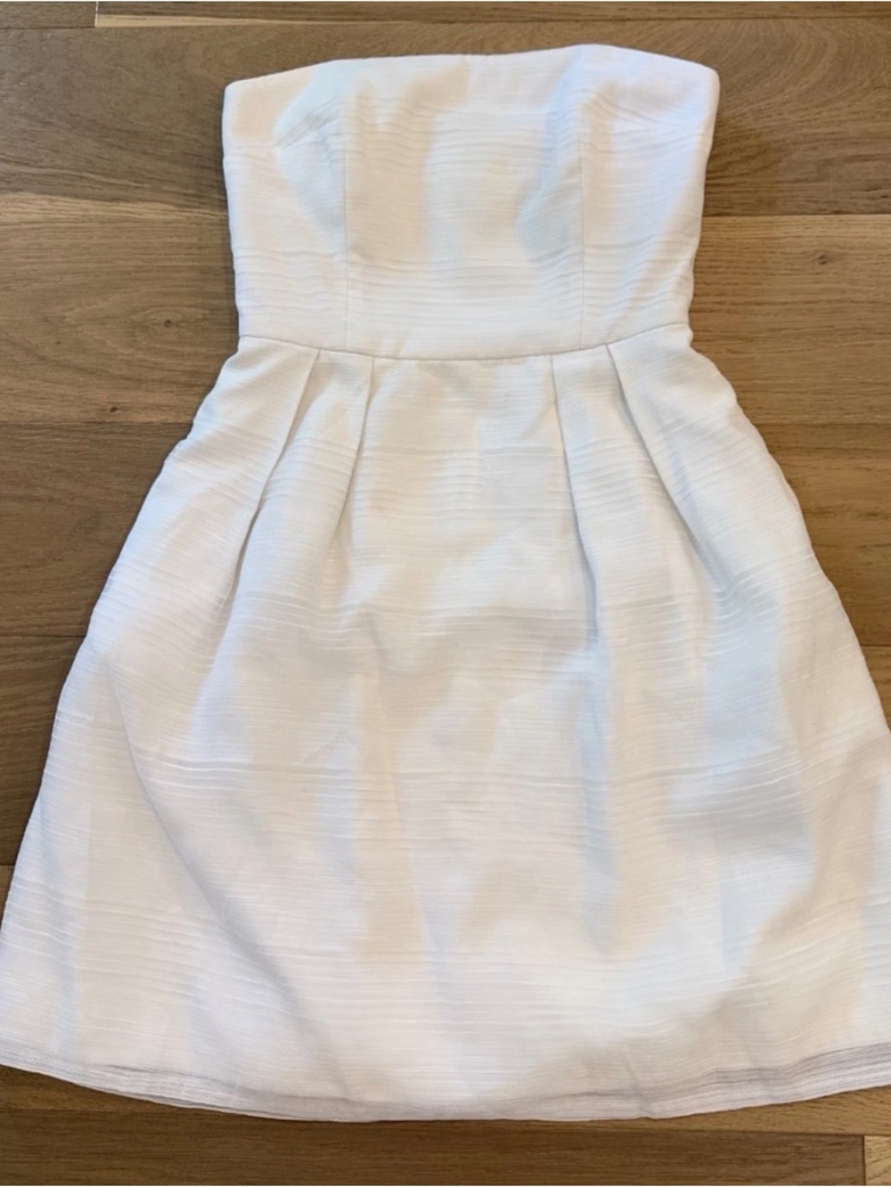 White House black marker, Strapless Textured White Mini Dress